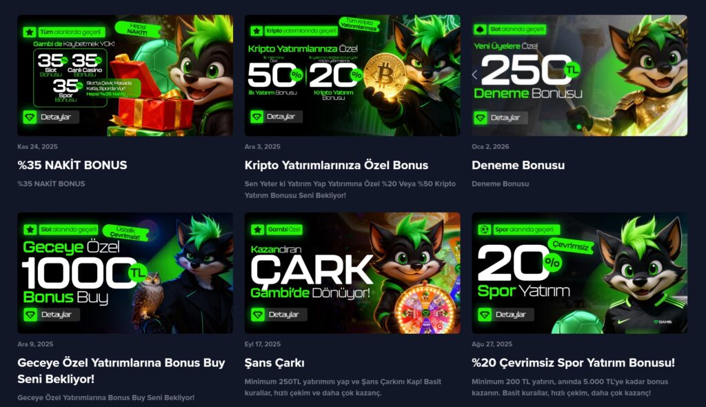 gambi bonusları